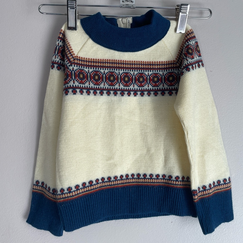Vintage toddler fair isle knit sweater (4)